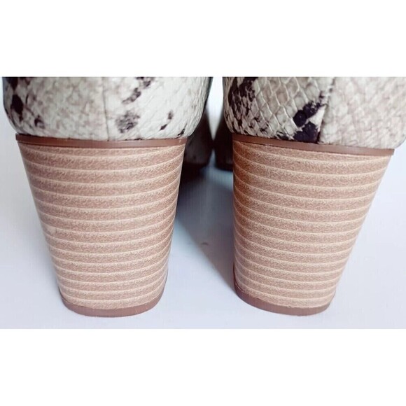 Fergalicious Volume Booties Size 10 Open Toe  Python Print Ankle Boots Open Side - Picture 11 of 11